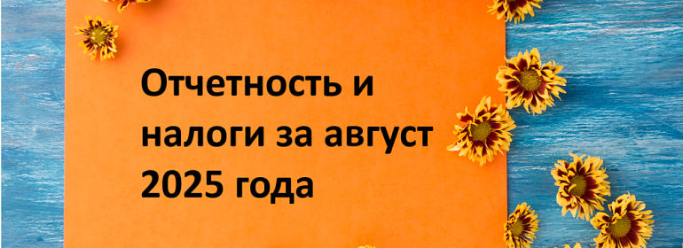 Сроки отчетности и уплаты налогов в августе 2025 года