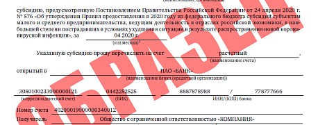 Как заполнить заявление на получение субсидии?